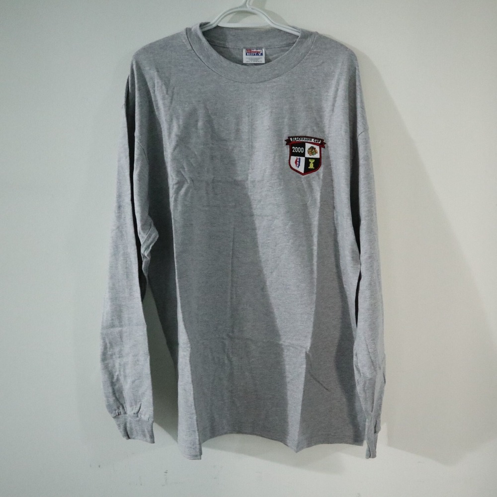 Vintage 2000 Blackhawk Cup AHAI Amature Hockey TShirt Grey Mens XL X-Large